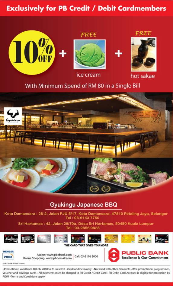 Public Bank Credit Card Promotion Gyukingu Japanese Bbq